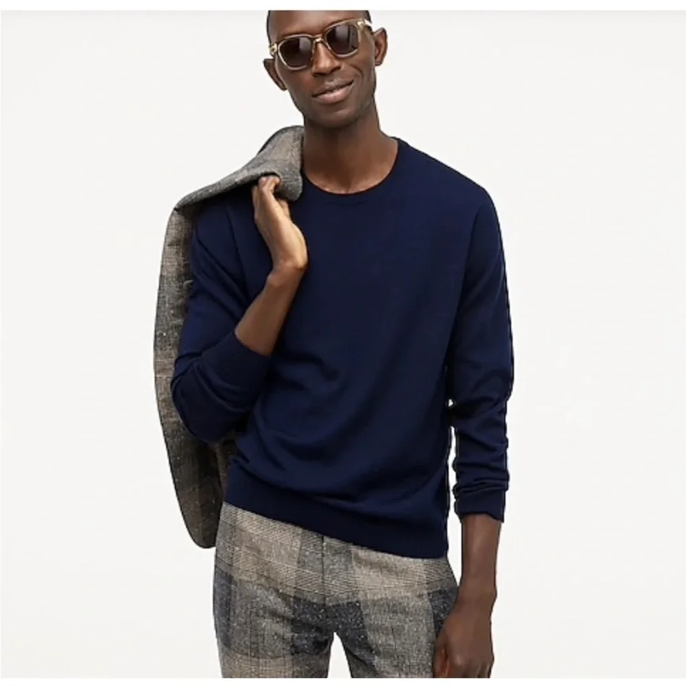 J CREW Slim washable merino wool crewneck sweater Item AD607 Burgundy Size M NEW